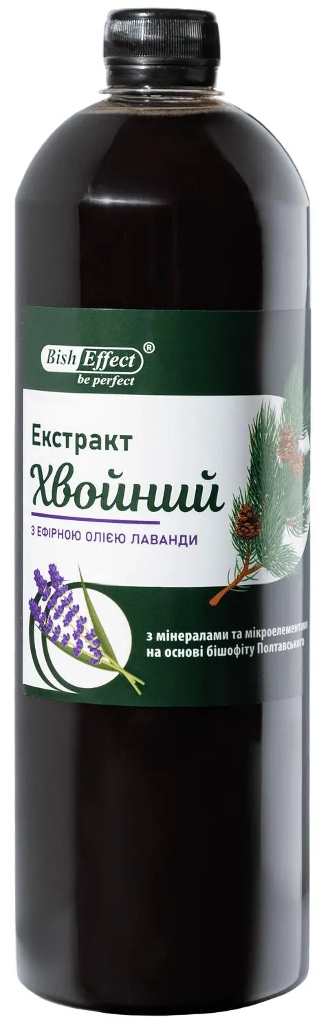 Засіб для ванн BishEffect Екстракт Хвойний з ефірною олією лаванди на основі бішофіту Полтавського, 1000 мл