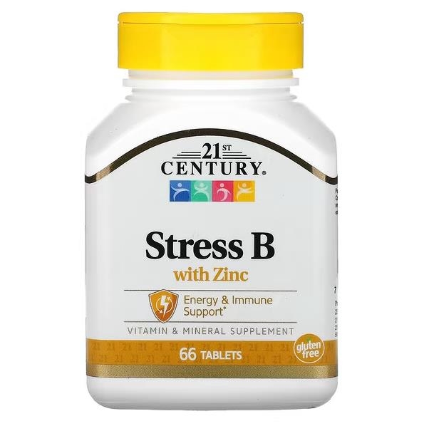 В-Комплекс от стресса + Цинк 21st Century STRESS B with Zinc, 66 таблеток