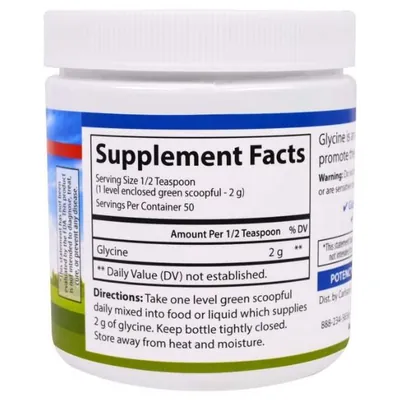 Гліцин Carlson Labs Glycine Powder Free Form Amino Acid, 100 г