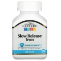 Залізо повільного вивільнення 21st Century Slow Release Iron, 60 таблеток