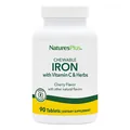 Залізо хелатне з вітаміном С Nature's Plus Chewable Iron, 90 жувальних таблеток