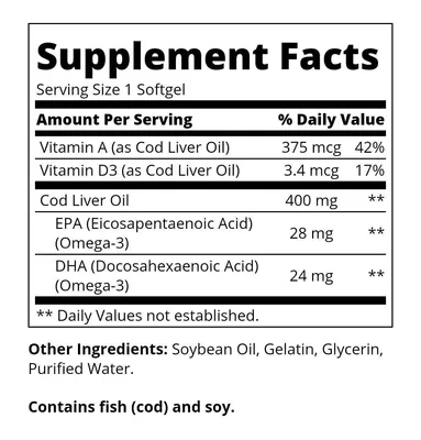 Жир печінки норвезької тріски 21st Century Norwegian Cod Liver Oil, 110 желатинових капсул