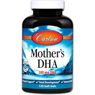 Жирные кислоты Carlson Labs Mother's DHA для беременных и кормящих женщин 500 мг капсулы №120