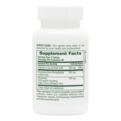 Кверцетин, Бромелайн и Витамин С Nature's Plus Quercetin plus Bromelain & Vitamin C, 60 таблеток