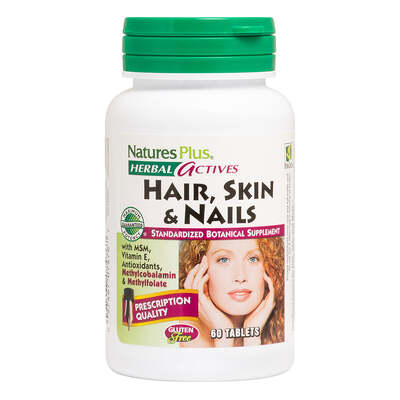 Комплекс для волос, кожи и ногтей Nature's Plus Herbal Actives Hair, Skin & Nails, 60 таблеток