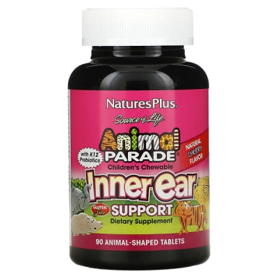Комплекс для поддержки внутреннего уха для детей Nature's Plus Animal Parade Inner Ear Support вишня, 90 таблеток