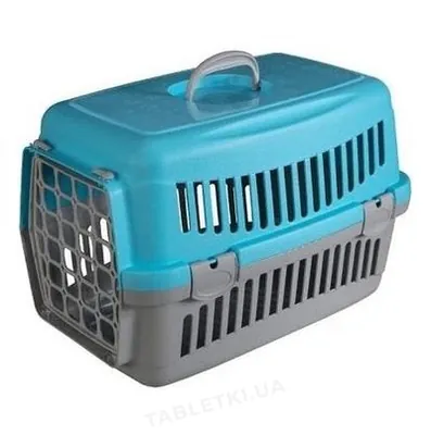 Переноска для котів та собак AnimAll CNR-102 сіро-блакитна, 48.5х32.5х32.5