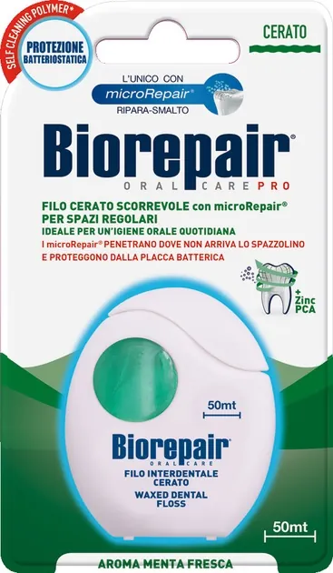 Зубна нитка-флос BioRepair Щоденний захист з гідроксіапатитом 50 метрів