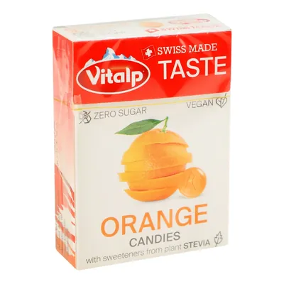 Льодяники Vitalp Taste зі смаком апельсину без цукру, 25 г