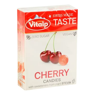 Льодяники Vitalp Taste зі смаком вишні без цукру, 25 г