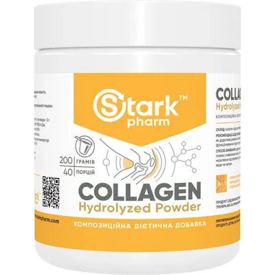 Колаген гідролізат Stark Pharm Stark Collagen Hydrolyzed Powder без смакових добавок, 200 г