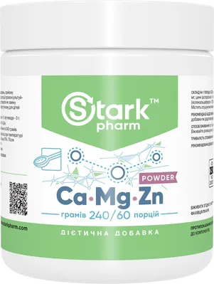 Комплекс мінералів Stark Pharm Stark Calcium Magnesium & Zinc Powder, 240 г