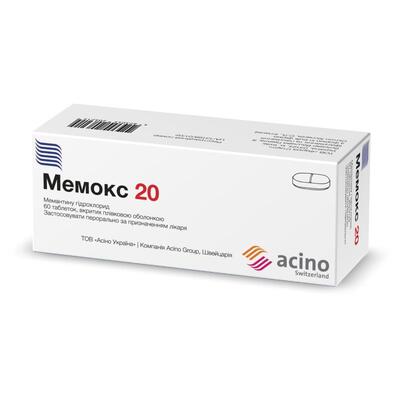 Мемокс 20 таблетки, в/плів. обол. по 20 мг №60 (10х6)