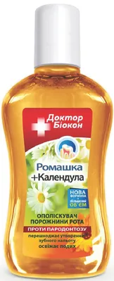 Ополіскувач порожнини рота Доктор Біокон проти пародонтозу, ромашка і календула, 300 мл