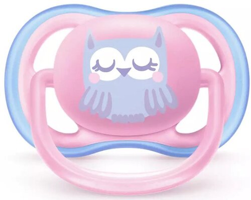 Пустушка силіконова Philips Avent Ultra Air SCF085/02 ортодонтична, 0-6 місяців, для дівчаток, 2 шт