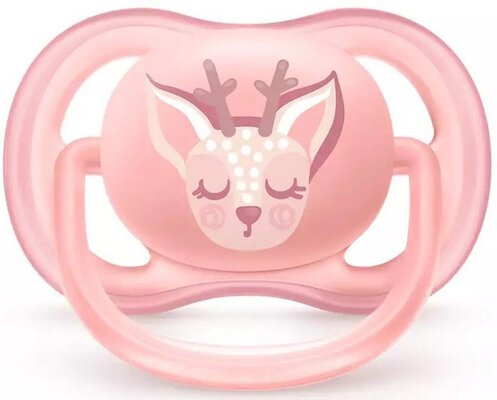 Пустушка силіконова Philips Avent Ultra Air SCF085/02 ортодонтична, 0-6 місяців, для дівчаток, 2 шт