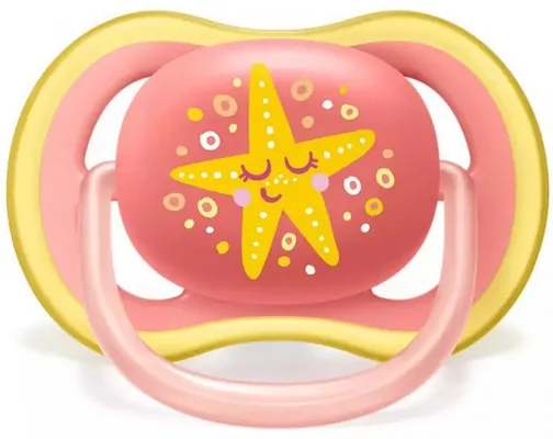 Пустушка силіконова Philips Avent Ultra Air SCF085/04 ортодонтична, 6-18 місяців, для дівчаток, 2 шт