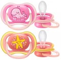 Пустышка силиконовая Philips Avent Ultra Air SCF085/04 ортодонтическая, 6-18 месяцев, для девочек, 2 шт