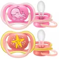 Пустушка силіконова Philips Avent Ultra Air SCF085/04 ортодонтична, 6-18 місяців, для дівчаток, 2 шт