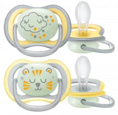 Пустушка силіконова Philips Avent Ultra Air Nighttime SCF376/01, 18+ місяців, 2 шт