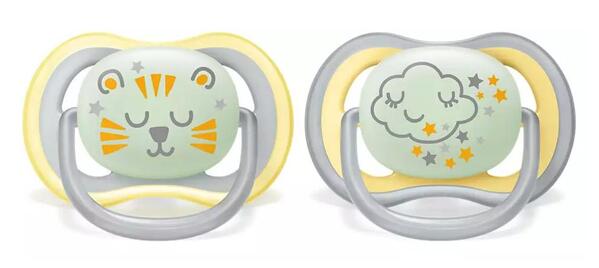 Пустушка силіконова Philips Avent Ultra Air Nighttime SCF376/01, 18+ місяців, 2 шт