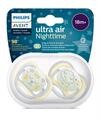 Пустушка силіконова Philips Avent Ultra Air Nighttime SCF376/01, 18+ місяців, 2 шт