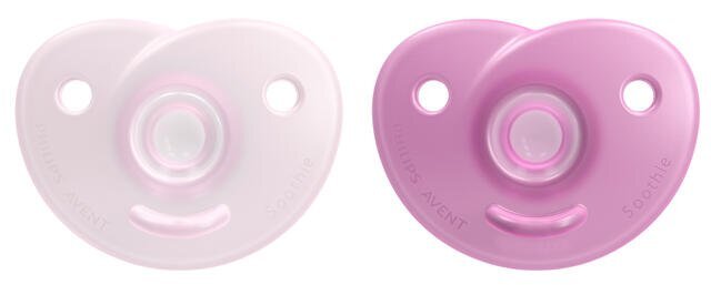 Пустышка силиконовая Philips Avent Soothie SCF099/22 фигурная, 0-3 месяцев, для девочки, 2 шт