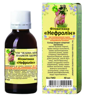 Нефролін фітовитяжка краплі по 40 мл у флак.