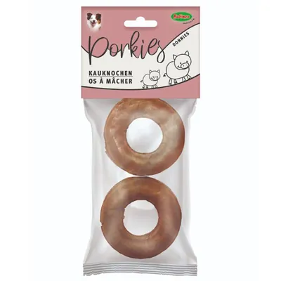 Ласощі жувальні Bubimex Porkies Ringies кільця із свинини для собак, 80 г