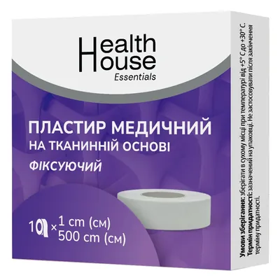 Пластир медичний Health House Essentials на тканинній основі розмір 1 см х 500 см, 1 штука