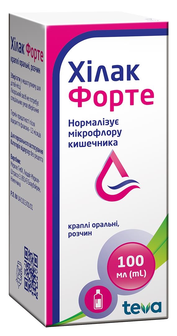 Хилак форте капли ор., р-р по 100 мл во флак. с проб.-кап.