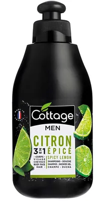 Шампунь-гель для душу Cottage Men Shampoo-Shower Gel 3 в 1 Пряний лимон, 250 мл