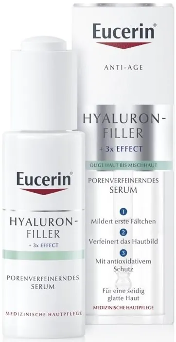 Сироватка для обличчя Eucerin Hyaluron-Filler + 3x Effect антиоксидантна для вдосконалення структури шкіри (83587), 30 мл