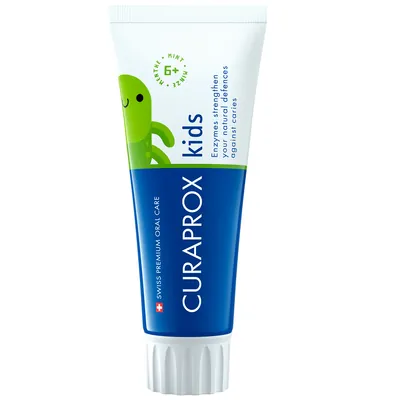 Зубна паста Curaprox Kids дитяча з фтором М'ята 6+, 10 мл