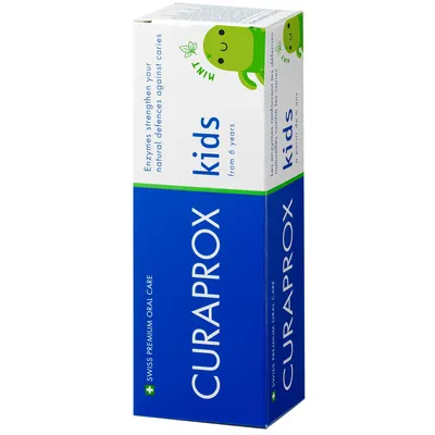 Зубна паста Curaprox Kids дитяча з фтором М'ята 6+, 10 мл