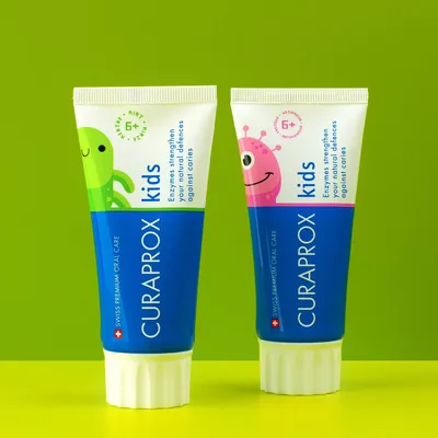 Зубна паста Curaprox Kids дитяча з фтором М'ята 6+, 10 мл