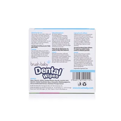 Серветки дентальні Brush-baby DentalWipes одноразові дитячі, 28 шт