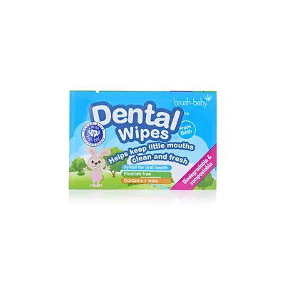 Серветки дентальні Brush-baby DentalWipes одноразові дитячі, 28 шт