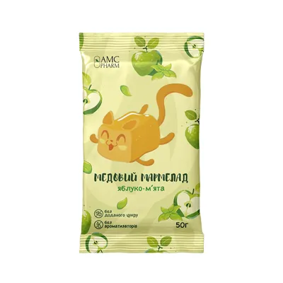 Мармелад медовий AMC Pharm яблуко та м’ята, 50 г