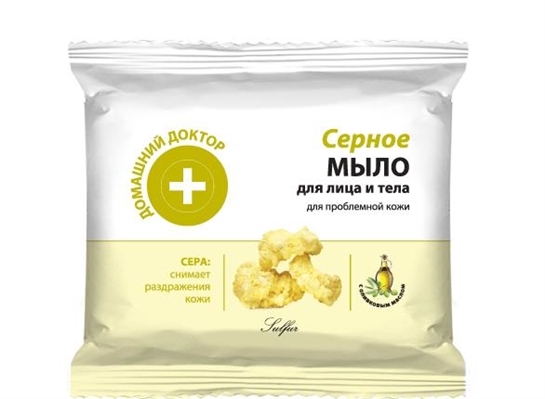 Мыло для лица и тела Домашний Доктор, Серное, 70 г