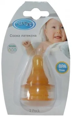 Соска латексна Lindo Pk 041*/L кругла з масажером для ясен, 2 шт