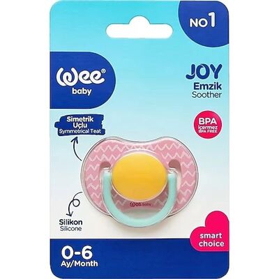 Пустышка силиконовая Wee Baby Joy №1 симметричная 0-6 месяцев, 1 шт