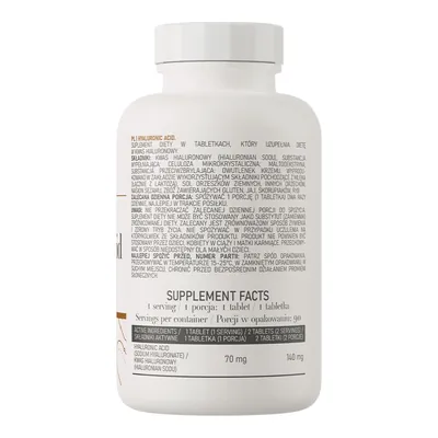Гіалуронова кислота OstroVit Hyaluronic Acid, 90 таблеток