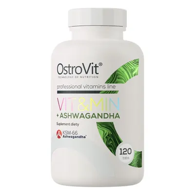Комплекс вітамінів та мінералів + Ашваганда OstroVit Vit & Min + Ashwagandha, 120 таблеток