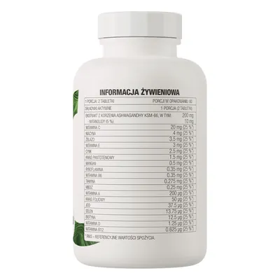 Комплекс вітамінів та мінералів + Ашваганда OstroVit Vit & Min + Ashwagandha, 120 таблеток