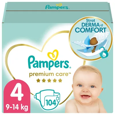 Підгузки дитячі Pampers Premium Care розмір 4, 9-14 кг, 104 шт