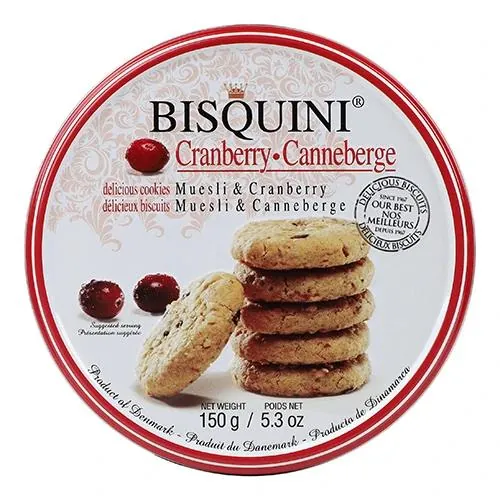 Печиво Bisquini пісочне мюслі з журавлиною, 150 г