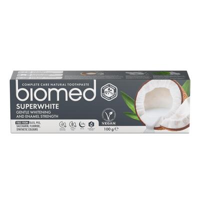 Зубная паста Biomed Superwhite бережное отбеливание и защита эмали, 100 г