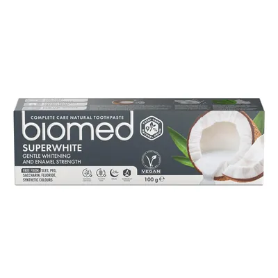 Зубна паста Biomed Superwhite дбайливе відбілювання та захист емалі, 100 г