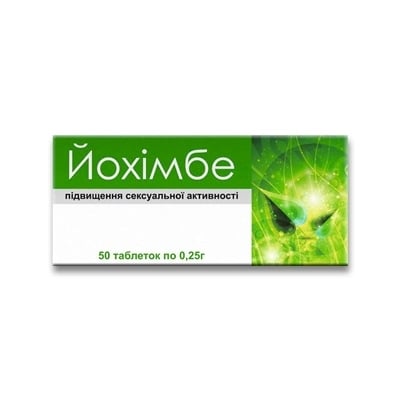 Йохімбе таблетки по 0.25 г №50 (10х5)